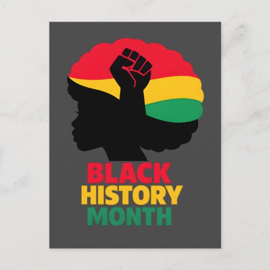 Bold Vibrant Pan African Silhouette Afro Woman  Briefkaart (Voorkant)