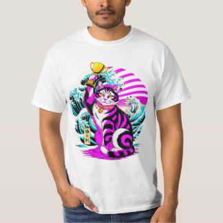 Bold Victory Cat Pop Art Style for Gamers, Cat fan T-shirt