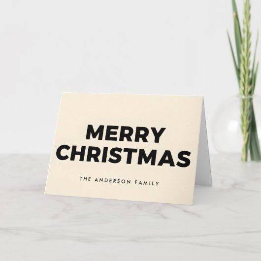 Bold Vintage Block Script Merry Christmas Feestdagen Kaart (Voorkant)