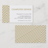 BOLD VISITEKAARTJE: eenvoudige patroonstreep goud Visitekaartje (Voorkant / Achterkant)