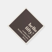 Bold Warm Brown Cute Modern Custom 50th Birthday Servet (Hoek)