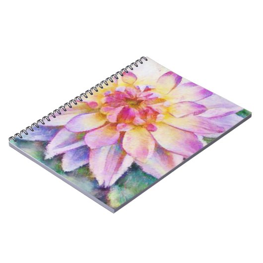 Bold Water Lily Dahlia Print Notebook Notitieboek (Linkerzijde)