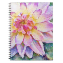 Bold Water Lily Dahlia Print Notebook