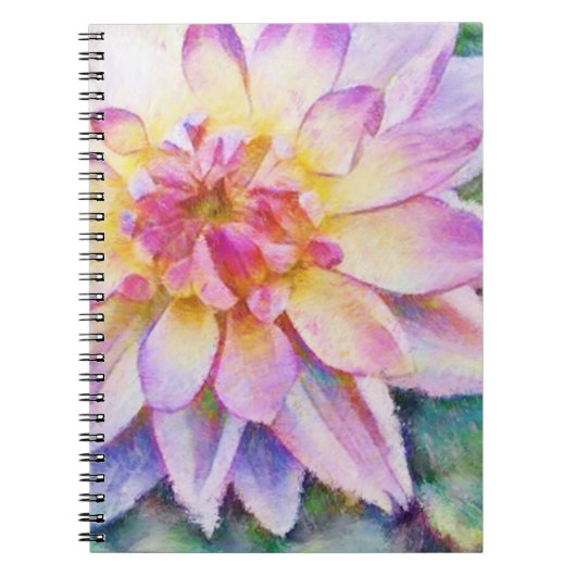 Bold Water Lily Dahlia Print Notebook Notitieboek (Voorkant)
