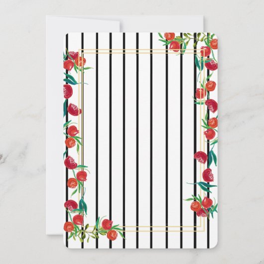 Bold Watercolor Pomegranate Wedding Invitations Kaart (Achterkant)