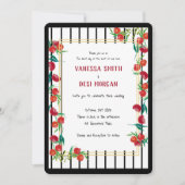 Bold Watercolor Pomegranate Wedding Invitations Kaart (Voorkant)