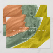 Bold Waterverf Earth Tone Huwelijksuitnodiging Save The Date (Voorkant / Achterkant)