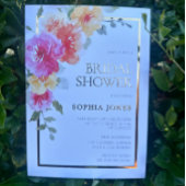 Bold Waterverf Flowers Spring Vrijgezellenfeest Folie Uitnodiging