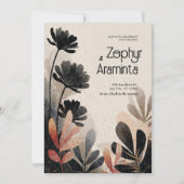 Bold Waterverf Foliage Wedding Kaart (Voorkant)