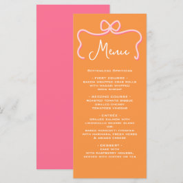Bold Wavy Lijst Bow Roze Sinaasappel Menu