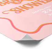 Bold Wavy Lijst Bow Roze Sinaasappel Vrijgezellenf Poster (Hoek)