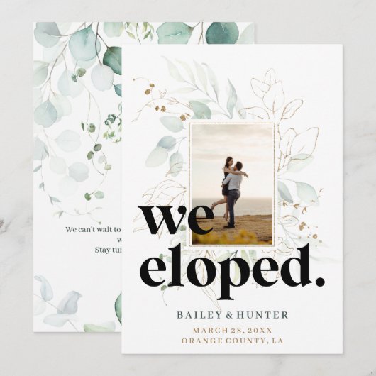 Bold we hebben botanische aankondiging na het huwe (Voorkant / Achterkant)