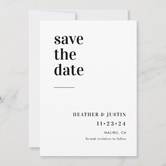Bold Weddenschap Foto Opslaan datum Save The Date (Voorkant)