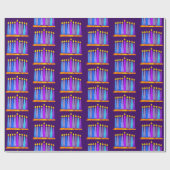 Bold Whimsical Hanukkah Menorah Candles op Paars Cadeaupapier (Vlak)