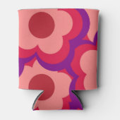 Bold Whimsical Rood & Roze Bloemen Retro, Preppy Blikjeskoeler (Voorkant)