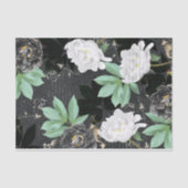 Bold White en Black Peony Flower Pattern Decoupage Tissuepapier (Voorkant)