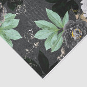 Bold White en Black Peony Flower Pattern Decoupage Tissuepapier (Detail)