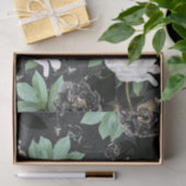 Bold White en Black Peony Flower Pattern Decoupage Tissuepapier (Geschenk)