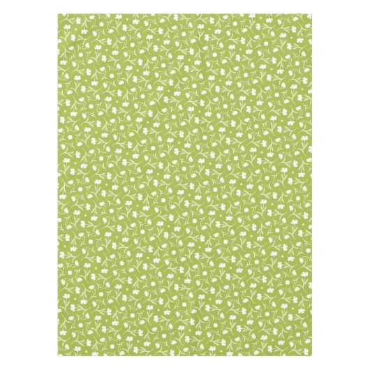 Bold White Green Liberty Floral Pattern Elegant Tafelkleed (Voorkant)