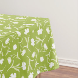 Bold White Green Liberty Floral Pattern Elegant Tafelkleed