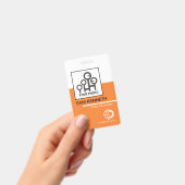Bold White Oranje Blocks Company Employee Photo Badge (Handheld)