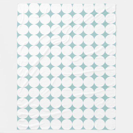 Bold White Polka Dots Eggshell Blue Fleece Deken (Voorkant)