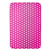 Bold White Polka Dots on Hot Pink Badmat (Voorkant Verticaal)