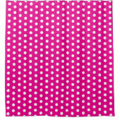 Bold White Polka Dots on Hot Pink Douchegordijn (Voorkant)