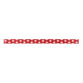 Bold White Polka Dots on Red Satijnen Lint (Voorkant)