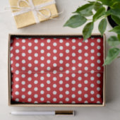 Bold White Polka Dots on Red Tissuepapier (Geschenk)