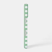Bold White Polka Dots on Sage Green iPhone 16 Hoesje (Rechterkant)