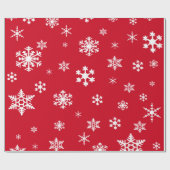 Bold White Snowflakes op Bright Cherry Red Holiday Cadeaupapier (Vlak)