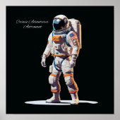 Bold White Spacewalk Astronaut Poster (Voorkant)
