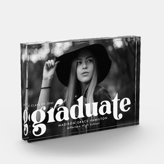 Bold White Typography Afstuderen Fotoblokken (Links)