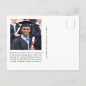 Bold White Typography Photo Afstuderen Aankondigingskaart (Achterkant)