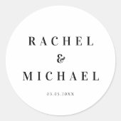 Bold  White Wedding Ronde Sticker (Voorkant)