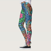 Bold Wild Mandala geïnspireerd patroon op Leggings (Links)