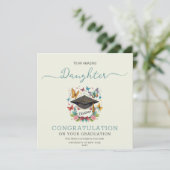 Bold Wildflower Blooming Pet Dochter Afstuderen Kaart (Staand voorkant)