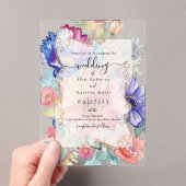 Bold Wildflower Clear Acrylic Wedding Invitation Acryl Uitnodigingen (Insitu (Draagbaar))