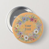 Bold Wildflower krans revers statement stuk Ronde Button 7,6 Cm (Voorkant /achterkant)