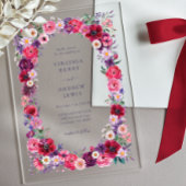 Bold Wildflower Wedding Acryl Uitnodigingen