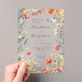 Bold Wildflower Wedding Acryl Uitnodigingen
