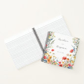 Bold Wildflower Wedding Guest Book Notitieboek (Binnen)