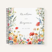 Bold Wildflower Wedding Guest Book Notitieboek (Voorkant)