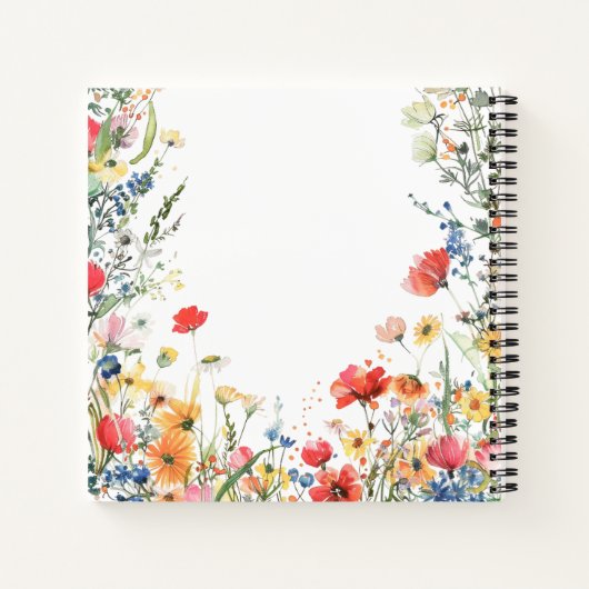 Bold Wildflower Wedding Guest Book Notitieboek (Achterkant)