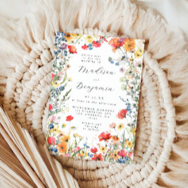 Bold Wildflower Wedding Kaart
