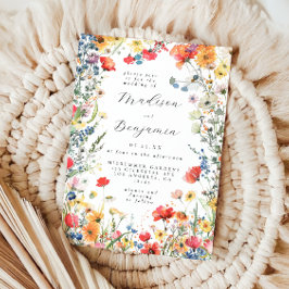 Bold Wildflower Wedding Kaart