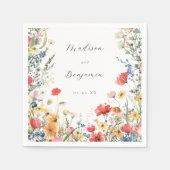 Bold Wildflower Wedding Servet (Voorkant)