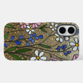 Bold Wildflowers Glas in lood Effect Case-Mate iPhone Case (Achterkant (horizontaal))
