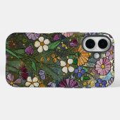Bold Wildflowers Glas in lood Effect Case-Mate iPhone Case (Achterkant (horizontaal))